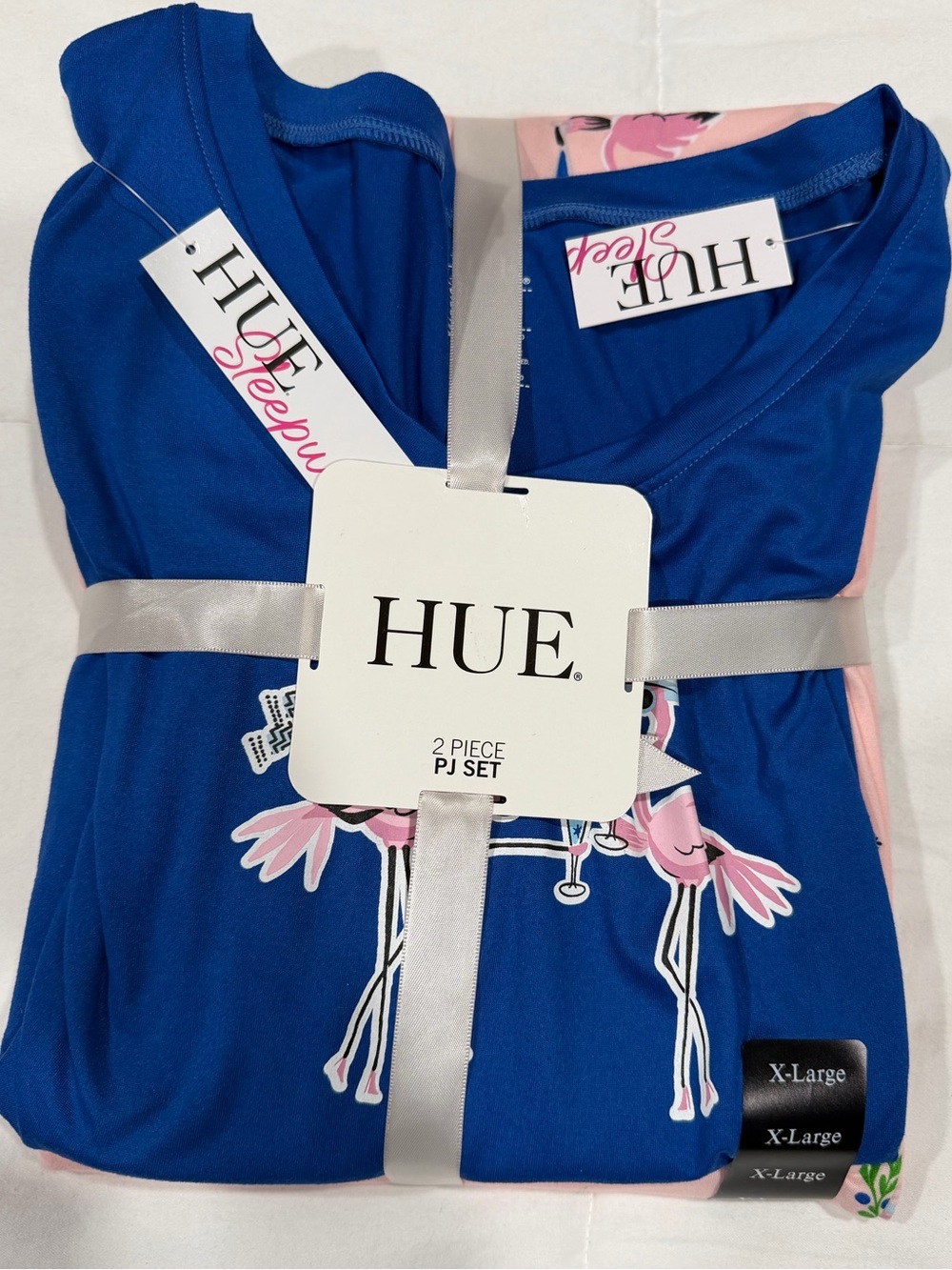 HUE Blue & Pink Flamingo 2-Piece Pajama Set
